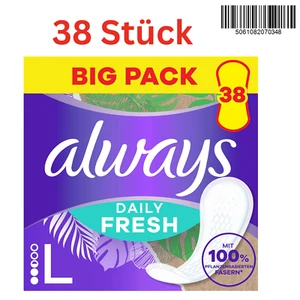 Always Daily Fresh Long Slipeinlagen 38 Stück ohne Duft pflanzenbasierte Fasern - Bild 1 von 1