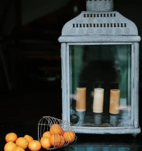 Vintage Galvanized Zinc French Lantern - Picture 1 of 5