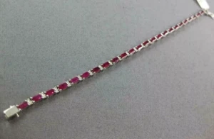 8.00 CT Emerald Cut Simulated Ruby Men's Bracelet 925 White Gold Plated Silver - Picture 1 of 5