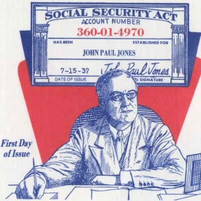 USA #2153 Social Security Act 50th Anniversary FDC Franklin Roosevelt 1985 Cover - Image 1 of 2