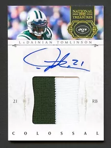 LaDAINIAN TOMLINSON 2012 NATIONAL TREASURES COLOSSAL PATCH AUTO #2/5 *GAME-USED* - Picture 1 of 2