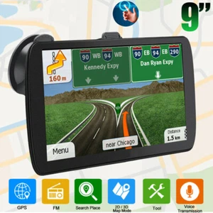 9" Inch Car & Truck GPS Navigation Navigator Sat Navi US Mexico Free Maps Update - Picture 1 of 36