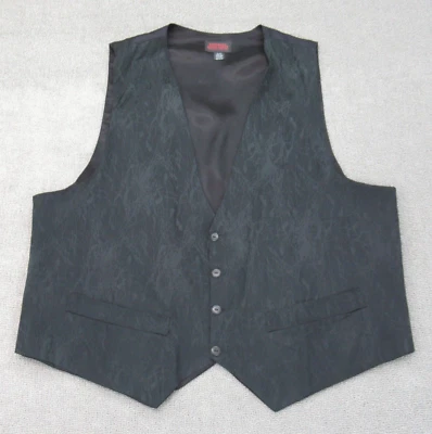 O'CONNELL'S Suit Vest Mens XL Black O’Connell Lucas Chelf Silk Buckle Jacket VTG - Image 1 of 4