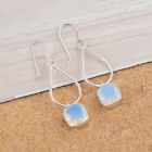 Gift For Her 925 Sterling Silver Natural Milky Opal Gemstone Jewelry Earrings