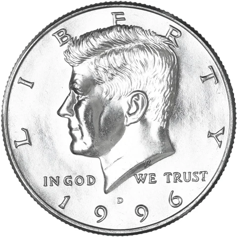 1996 D Kennedy Half Dollar CN-Clad Gem BU US Coin Cover