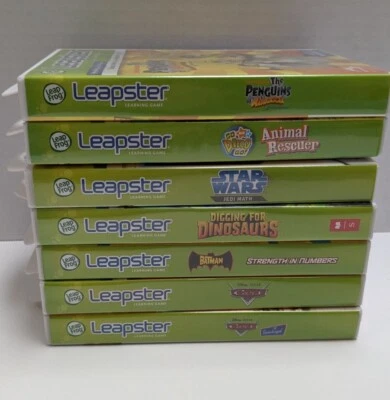 Lot of 7 Leap Frog Leapster Games In Cases Star Wars Batman Cars Diego Dinos - Image 1 of 4