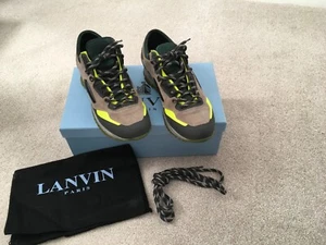 Mens Lanvin Paris Suede and Small Embossed Metallic trainers sz UK 9 exc con - Picture 1 of 5