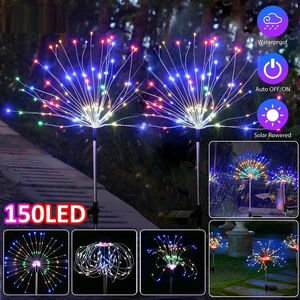150LED Solar Firework Lights Outdoor Waterproof Path Lawn Garden Christmas light - Picture 1 of 21