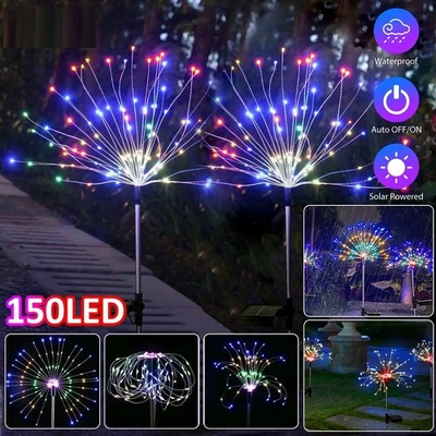 150LED Solar Firework Lights Outdoor Waterproof Path Lawn Garden Christmas light - Image 1 of 4