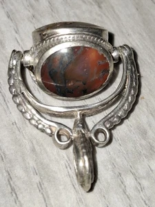 Colgante llavero vintage de piedras preciosas de plata de ley - Imagen 1 de 7