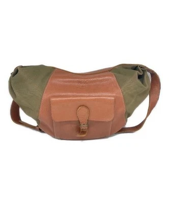IL BISONTE Bolso de Hombro Cuero x Lona Marrón x Caqui Foto 1 de 4