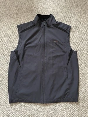 Chaleco de golf Greg Norman para hombre gris medio rompevientos cremallera Tasso Elba Foto 1 de 4