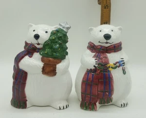 Juego de coctelera de sal y pimienta de oso de nieve de Navidad de Pfaltzgraff  - Imagen 1 de 6