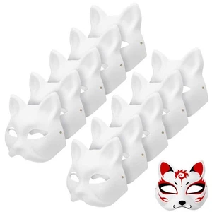 Unpainted Cat Masks DIY White Paper Masks 20pcs Unpainted Cat Half Masks Blan... - Picture 1 of 9