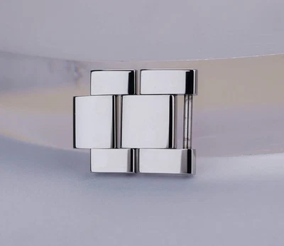 Genuino Tiffany & Co. Atlas 14 mm Damas Correa Pulsera Eslabón Conjunto de 2 piezas Foto 1 de 3