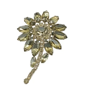 Vintage Brosche Rauch Strass Blume - Bild 1 von 2
