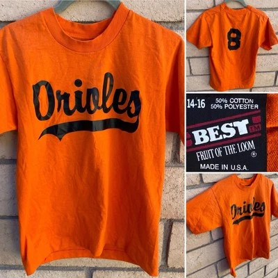 Vintage Orioles T Shirt 8 On Back Single Stitch Kid Youth 14 16 - Image 1 of 4