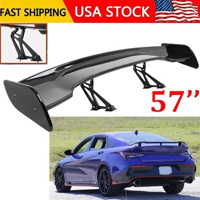 57" Rear Spoiler Wing For HYUNDAI ELANTRA Truck GT Style Glossy Black Foto 1 de 4