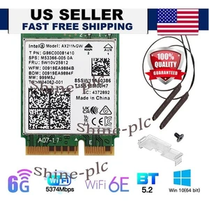 Intel Wi-Fi 6E AX211NGW M.2 2230 CNVio2 Key E 802.11ax WiFi Card WiFi Antenna PC - Picture 1 of 8