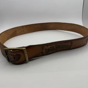 Vintage Leather Belt Strap "Jack Daniels" Hand Tooled Large 40" old no.7 - Picture 1 of 6