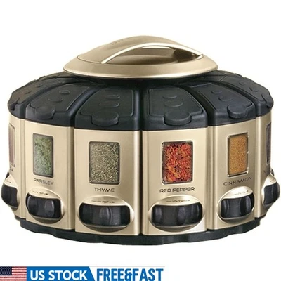 Carrusel de especias duradero con estante giratorio de medición automática 12 especias diferentes nuevo Foto 1 de 4