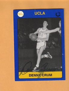 Denny Crum UCLA Bruins AUTO Signed 1991 Card Louisville Cardinals HOF 3D