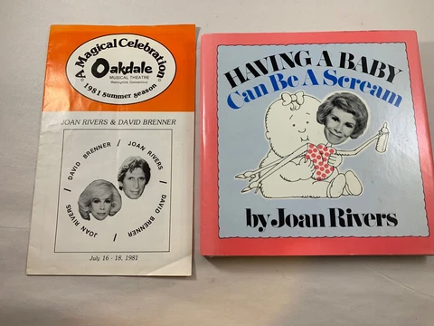 Autograph Signed JOAN RIVERS Having A Baby Can Be A Scream 1974 w/ Playbill 1981 Cover