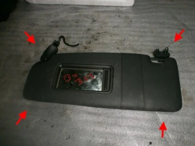 AUDI TT TTS RS MK2 8J PARASOL NEGRO CLIP DE SUJECIÓN CONDUCTOR O PASAJERO GENUINO Foto 1 de 4