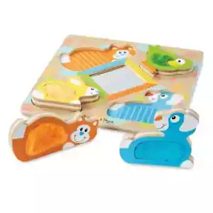 Touch and Feel Puzzle Wooden Peek-a-Boo Pets - Melissa & Doug - Picture 1 of 9