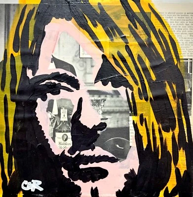 CORBELLIC EXPRESSIONISM 12X12 KURT COBAIN HANDMADE SIGNED COLORFUL ART PAINTING - image 1 of 4