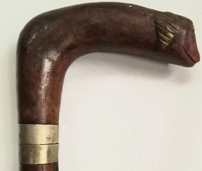 *SCARCE*ANTIQUE FOLK ART POLYCHROME MONKEY CANE/WALKING STICK-LOOK ! - Image 1 of 4