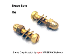 Brass Sets M6 Bolts Washers and Dome nuts M6x 10mm 16 20 25 30 Pack of 2/ 4 sets - Picture 1 of 5