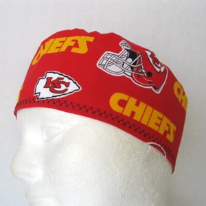Kansas City Chiefs Mens Scrub Hat, Surgical Cap, Skull Scrub Cap, Chemo Hat - Picture 1 of 4