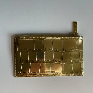 Estee Lauder metallic gold snake faux leather cosmetic bag pouch Vintage New - Picture 1 of 8
