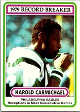 1980 Topps Football Card '79 Record Breaker Harold Carmichael Eagles sk11506
