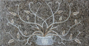 Floral Design Wall Garden Home Decor Marble Mosaic - Picture 1 of 1