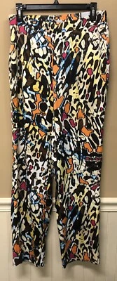 Chicos Womens Bright Animal Print Sliky Pants Size 0 (4) NWT Cruise Resort Wear - Image 1 of 4