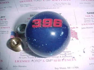 396 red logo, Custom 2" Shift Knob Logo, Car, Truck, (Blue W/ silver glitter) - Picture 1 of 1