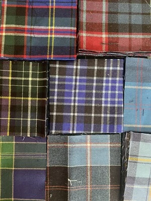 Tartan Quilting Squares Wool X 50 Pieces. Mix Blue 6 Inch By 6 Inch - Image 1 of 4