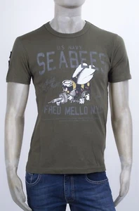 T-SHIRT FRED MELLO GIRO UNITA CON STAMPA ANTERIORE E PATCH SU MANICA SX VERDE - Foto 1 di 5