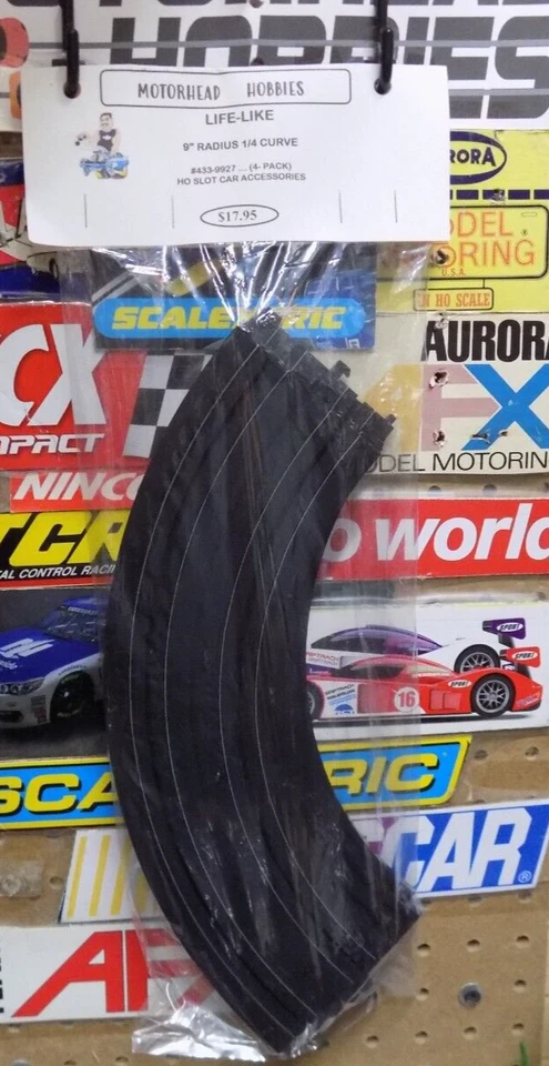 LIFE-LIKE, 9" RADIO 1/4 CURVA, HO SLOT CAR TRACK, #433-9927, (PAQUETE DE 4) Foto 1 de 1