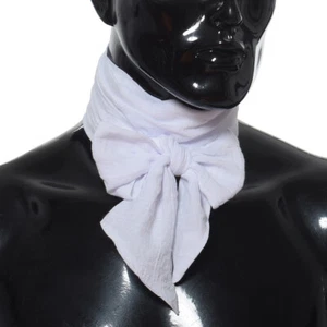 Victorian Ascot Tie for Men White Long Cravat for Regency Fancy Dress Costume - Picture 1 of 8