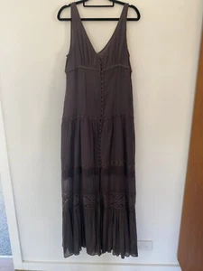 Free People Dress Size M Maxi Slip dress Victoria button front Grey - Picture 1 of 11