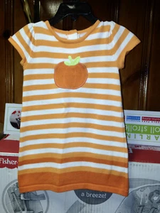Gymboree Baby Toddler Girl Pumpkin Sweater Party Holiday Dress, Size 12-18 Month - Picture 1 of 4