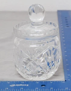 "Frasco de cristal irlandés Galway con tapa miel condimento gelatina mermelada 5""" - Imagen 1 de 6