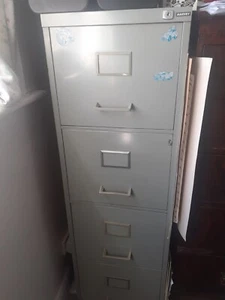 Vintage Metal File Cabinet document Draws Free Standing Deep Filing Draw Cabinet - Picture 1 of 8