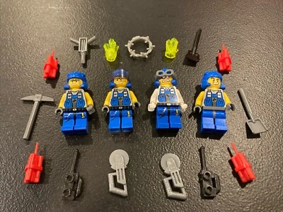 Lego Power Miners Minifigures Tools Rex Brains 8709 8708 8964 8963 Mine Lot 8 - Image 1 of 3