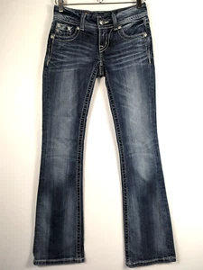 Miss Me Damen Jeans Gr. 28 Bootcut Mid Rise Pailletten Strass Pattentaschen - Bild 1 von 21