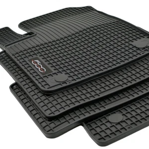 Logo Gummimatten Gummifußmatten passend für Fiat 500 + Fiat 500 C ab Bj.2007 sw - Bild 1 von 8