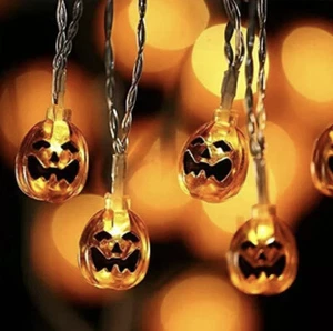 Halloween Pumpkin String Lights (11’) Party, Patio Decorations . Brand New!! - Picture 1 of 4